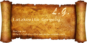 Latzkovits Gergely névjegykártya